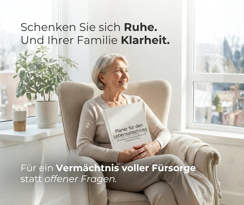 Aufgeschlagener Planer für den Lebensabschluss