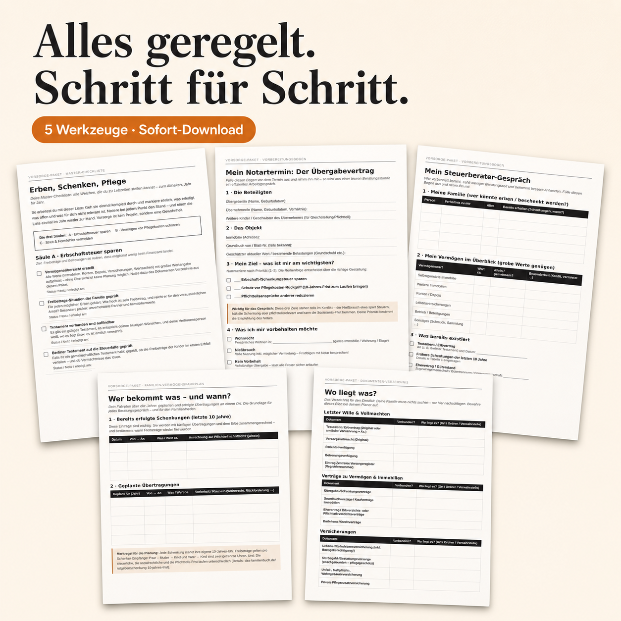 Vorsorge-Paket „Erben, Schenken, Pflege"